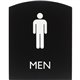 Lorell Restroom Sign - 1 Each - Men Print/Message - 6.8" Width x 8.5" Height - Rectangular Shape - Surface-mountable - Easy Read
