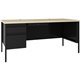 Lorell Fortress Steel Single-pedestal Desk - 60" x 29.5"30" , 0.8" Modesty Panel - Single Pedestal on Left Side - T-mold Edge - 
