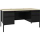Lorell Fortress Double-pedestal Teacher's Desk - 60" x 29.5"30" , 0.8" Modesty Panel - Double Pedestal - T-mold Edge - Material: