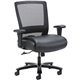 Lorell Heavy-duty Mesh Task Chair - Black Leather, Polyurethane Seat - Black - Armrest - 1 Each