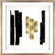 Lorell Blocks Design Framed Abstract Artwork - 29.50" x 29.50" Frame Size - 1 Each - Black, Gold