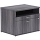 Lorell Relevance Series Charcoal Laminate Office Furniture Credenza - 2-Drawer - 29.5" x 22"23.1" - 2 x File Drawer(s) - 1 Shelv