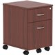 Lorell Relevance Series Mahogany Laminate Office Furniture Pedestal - 2-Drawer - 15.8" x 19.9"22.9" - 2 x File, Box Drawer(s) - 
