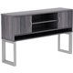 Lorell Relevance Series Charcoal Laminate Office Furniture Hutch - 59" x 15"36" - 3 Shelve(s) - Finish: Charcoal, Laminate