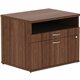 Lorell Walnut Open Shelf File Cabinet Credenza - 2-Drawer - 29.5" x 22"23.1" - 2 x File, Storage Drawer(s) - Finish: Walnut Lami