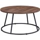 Lorell Round Coffee Table - For - Table TopWalnut Round Top - Powder Coated Four Leg Base - 4 Legs - 200 lb Capacity x 1" Table 