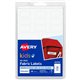 Avery No-Iron Clothing Labels - Assorted Shapes & Sizes - Permanent Adhesive - Assorted - White - Film - 15 / Sheet - 54 Total S