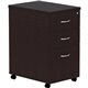 Lorell Essentials Espresso Laminate Pedestal - 16" x 22"28.3" Pedestal, 1" Top - Finish: Espresso, Silver Brush