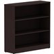 Lorell Essentials Espresso Laminate Bookcase - 36" x 12" x 36" - 3 x Shelf(ves) - Laminated, Sturdy, Contemporary Style, Square 