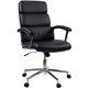 Lorell Leather High-back Chair - Black Bonded Leather Seat - Black Bonded Leather Back - 1 Each