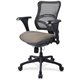 Lorell Mid-back Fabric Seat Chair - Fabric Seat - Black Plastic Frame - Mid Back - 5-star Base - Brown - 1 Each