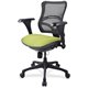 Lorell Mid-back Fabric Seat Chair - Fabric Seat - Black Plastic Frame - Mid Back - 5-star Base - Green - 1 Each