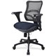 Lorell Mid-back Fabric Seat Chair - Periwinkle Blue Fabric Seat - Black Plastic Frame - 5-star Base - 1 Each
