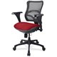Lorell Mid-back Fabric Seat Chair - Real Red Fabric Seat - Black Plastic Frame - 5-star Base - 1 Each