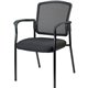 Lorell Breathable Mesh Guest Chair - Black Fabric Seat - Black Steel Frame - Black - Armrest - 1 Each