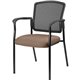 Lorell Breathable Mesh Guest Chairs - Fabric Seat - Black, Powder Coated Steel Frame - Malted - Armrest - 1 Each
