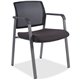 Lorell Guest Chair - Black Fabric Seat - Black Mesh Back - 1 Each