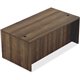 Lorell Chateau Series Walnut Laminate Desking - 70.9" x 35.4"30" Desk, 1.5" Top - Reeded Edge - Material: P2 Particleboard - Fin