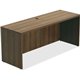 Lorell Chateau Series Walnut Laminate Desking Credenza - 70.9" x 23.6"30" Credenza, 1.5" Top - Reeded Edge - Material: P2 Partic