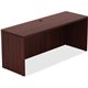 Lorell Chateau Series Mahogany Laminate Desking Credenza - 66.1" x 23.6"30" Credenza, 1.5" Top - Reeded Edge - Material: P2 Part