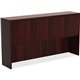 Lorell Chateau Series Mahogany Laminate Desking - 70.9" x 14.8"36.5" Hutch, 1.5" Top - 4 Door(s) - Reeded Edge - Material: P2 Pa