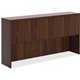 Lorell Chateau Series Mahogany Laminate Desking - 66.1" x 14.8"36.5" Hutch, 1.5" Top - 4 Door(s) - Reeded Edge - Material: P2 Pa