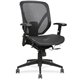 Lorell Mid-back Office Chair - Black Seat - Black Back - Plastic Frame - 5-star Base - Black - 1 Each
