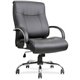 Lorell Leather Deluxe Big/Tall Chair - Black Bonded Leather Seat - Black Bonded Leather Back - 5-star Base - Black - 1 Each
