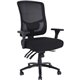 Lorell Big & Tall Mesh Back Chair - Fabric Seat - Black - Armrest - 1 Each
