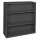 Lorell Fortress Series Bookcases - 34.5" x 13" x 42" - 3 x Shelf(ves) - Black - Powder Coated - Steel - Recycled