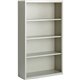 Lorell Fortress Series Bookcases - 34.5" x 13" x 60" - 4 x Shelf(ves) - Light Gray - Powder Coated - Steel - Recycled