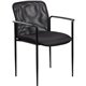 Lorell Reception Side Guest Chair - Black Seat - Mesh Back - Steel Frame - Four-legged Base - 1 Each