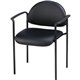 Lorell Reception Guest Chair - Black Vinyl Seat - Vinyl Back - Steel Frame - Four-legged Base - Black - 1 Each