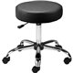 Lorell Backless Pneumatic Height Stool - Vinyl Seat - 5-star Base - Black - 1 Each