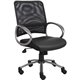 Lorell Mid Back Task Chair - Black Leather Seat - 5-star Base - Black - 1 Each