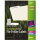 Avery File Folder Label - 21/32" Width x 3 7/16" Length - Permanent Adhesive - Rectangle - Laser, Inkjet - White - Paper - 30 / 