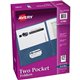 Avery Letter Pocket Folder - 8 1/2" x 11" - 40 Sheet Capacity - 2 Internal Pocket(s) - Embossed Paper - Dark Blue - 25 / Box