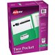 Avery Letter Pocket Folder - 8 1/2" x 11" - 40 Sheet Capacity - 2 Internal Pocket(s) - Embossed Paper - Green - 25 / Box