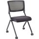 Lorell Mesh Back Nesting Chair - Black Fabric Seat - Metal Frame - 2 / Carton