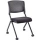 Lorell Nesting Folding Chair - Black Fabric Seat - Black Plastic Back - Metal Frame - 2 / Carton