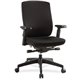 Lorell Mid-Back Chairs with Adjustable Arms - Black Fabric Seat - Black Fabric Back - Mid Back - 5-star Base - Armrest - 1 Each