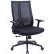 Lorell High-Back Molded Seat Chair - Black Fabric Seat - Black Mesh Back - High Back - 5-star Base - Armrest - 1 Each