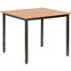 Lorell Teak Outdoor Table - For - Table TopTeak Square Top - Black Four Leg Base - 4 Legs - 36.60" Table Top Length x 36.60" Tab
