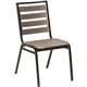 Lorell Charcoal Outdoor Chair - Charcoal Gray Faux Wood Seat - Charcoal Gray Faux Wood Back - Four-legged Base - 4 / Carton