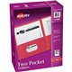 Avery Letter Pocket Folder - 8 1/2" x 11" - 40 Sheet Capacity - 2 Internal Pocket(s) - Embossed Paper - Red - 25 / Box