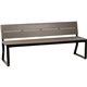 Lorell Charcoal Outdoor Bench with Backrest - Charcoal Faux Wood, Polystyrene Seat - Charcoal Faux Wood, Polystyrene Back - 1 Ea