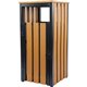 Lorell Outdoor Waste Bin - Rectangular - Weather Resistant - 33.6" Height x 15.8" Width x 15.8" Depth - Polystyrene - Teak - 1 E