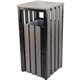 Lorell Outdoor Waste Bin - Rectangular - Weather Resistant - 33.6" Height - Polystyrene - Weathered Charcoal - 1 Each