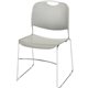 Lorell Lumbar Support Stacking Chair - Gray Polymer Seat - Gray Polymer Back - Chrome Metal Frame - Gray - 4 / Carton