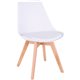 Lorell Curved Plastic Shell Guest Chair - Fabric Seat - Four-legged Base - White - Plastic - 1 Each